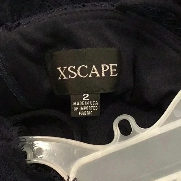 Xscape lace sleeveless mini dress navy black prom graduation wedding  formal - Picture 6 of 11